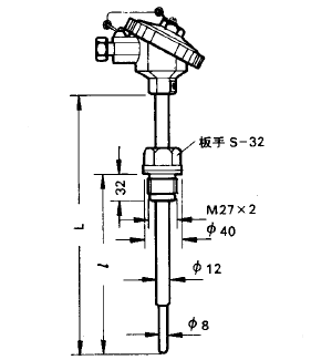 WZP-2312A固定螺紋防水接線盒引進型熱電阻安裝圖片