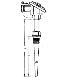 裝配式熱電偶固定螺紋錐形保護管安裝圖片及尺寸