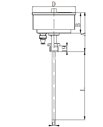 WSSX-401可動外螺紋軸向電接點雙金屬溫度計安裝圖片