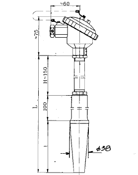 WZP-93C1焊接式錐形套管熱電阻安裝圖片