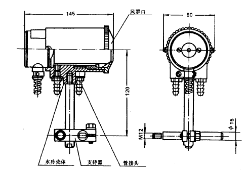 WFT-202非接觸式輻射高溫計(輕型成套)外形尺寸