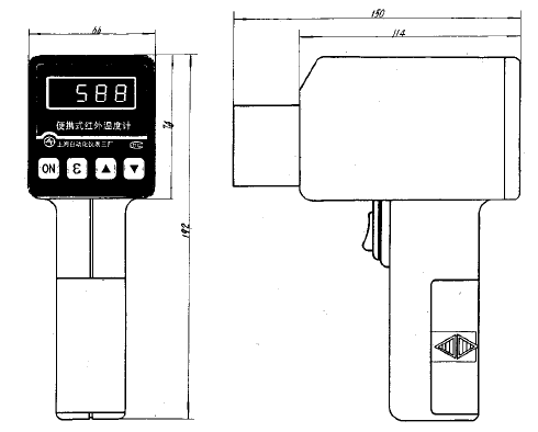 WFHX-68便攜式紅外高溫計外形尺寸