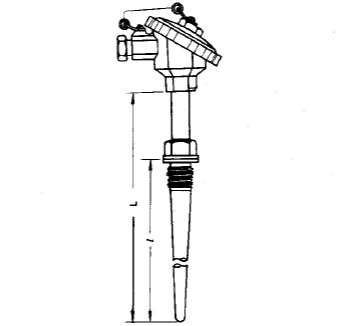 WRN2-631固定螺紋錐形保護管熱電偶安裝圖片
