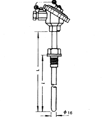 WRN-230固定螺紋裝配式熱電偶安裝圖片