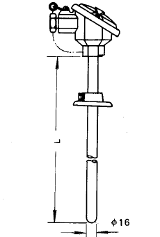 WRN-320活動法蘭熱電偶安裝圖片