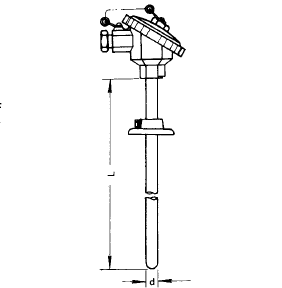 WREN-330活動法蘭噴涂耐磨熱電偶安裝圖片