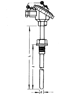 WREN-230固定螺紋噴涂耐磨熱電偶安裝圖片