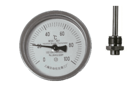 WSS-451可動外螺紋軸向抽芯式雙金屬溫度計