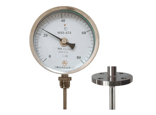 WSS-474固定法蘭萬向抽芯式雙金屬溫度計