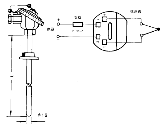 SBWR-2280/330熱電偶一體化溫度變送器安裝圖片