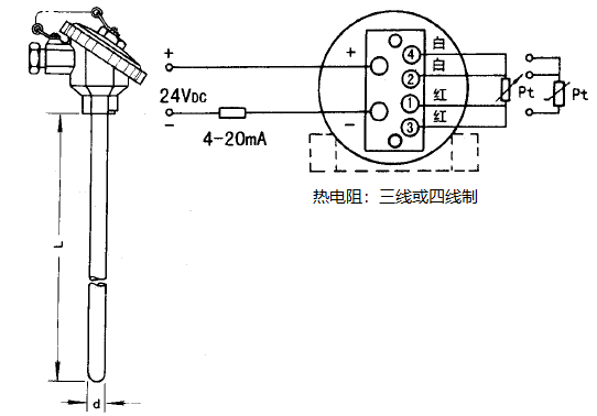 SBWZ-2481/130熱電阻一體化溫度變送器安裝圖片