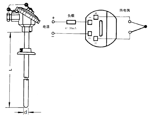 SBWR-2380/330熱電偶一體化溫度變送器安裝圖片