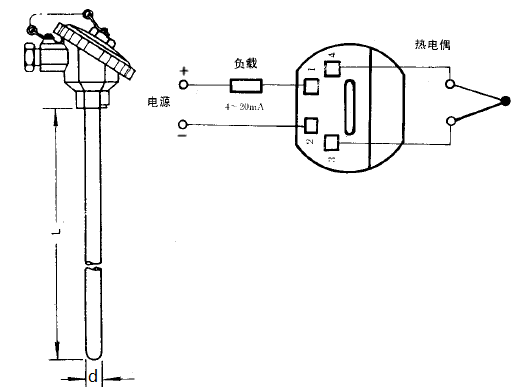 SBWR-2380/131熱電偶一體化溫度變送器安裝圖片