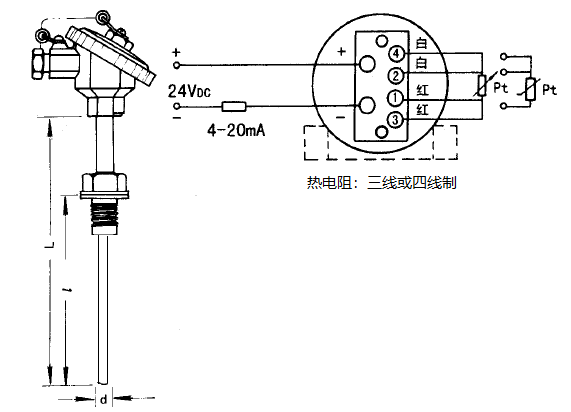 SBWZ-2480/235K熱電阻一體化溫度變送器安裝圖片