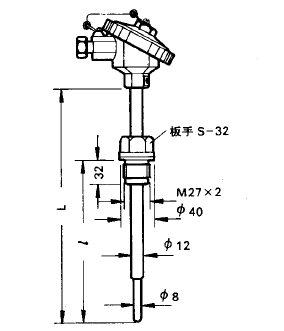 WZP-2312A固定螺紋防水式引進型熱電阻安裝圖片